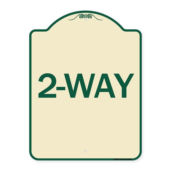 Designer Series Sign-2-Way, Tan & Green Heavy-Gauge Aluminum Sign, 24" x 18", TG-1824-24495